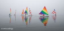 sail boats in fog